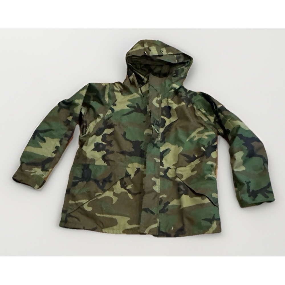 USGI Woodland Camo Goretex Parka Jacket Cold Weather ECWCS Men Large Regular